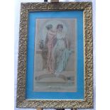 After A Prescott-Davies 1893 colour print titled Love's Sacrifice depicting two classical ladies,