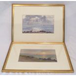 Frank Watson Wood [1862-1953] pair of seascape watercolours of The Solent both signed Frank Wood and