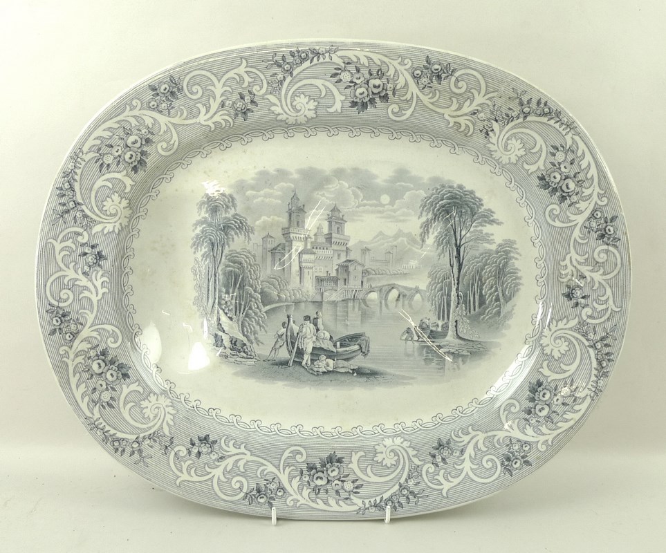 A T & B meat platter, in 'Rhine' pattern,