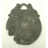 A Billie & Charlie 19th century fantasy medieval plaque, cast lead,