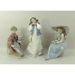 A group of Lladro figurines, comprising Travellers Rest, 6124, 19cm, Fragrant Bouquet, 5862, 20cm,