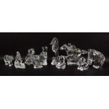 A collection of Waterford glass figurines, 20th century, comprising horses head, 11.