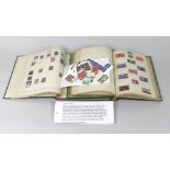 A group of two stamp albums containing a collection of Victorian and later British and world stamps,