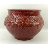 A Burmantofts Faience 'strawberry' jardiniere pot,