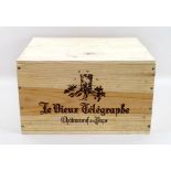 Vintage Wine: six bottles of Le Vieux Telegraph, Chateauneuf-du-Pape, Rhone, 2008, owc.