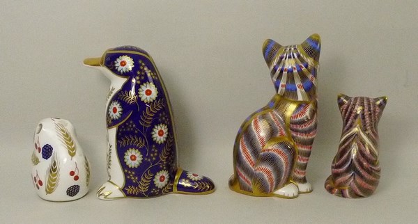 A collection of four Royal Crown Derby paperweights, comprising a cat, 1988, 14cm high, - Image 2 of 3