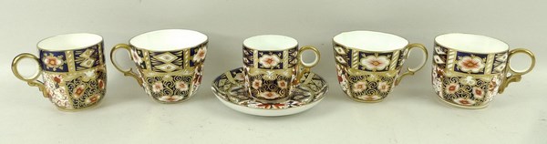 A Royal Crown Derby Imari pattern moustache cup and saucer, both marked to base 2451, - Image 2 of 7