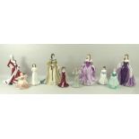 A collection of porcelain figurines, 20th century, comprising Royal Worcester, The Daughter of Erin,