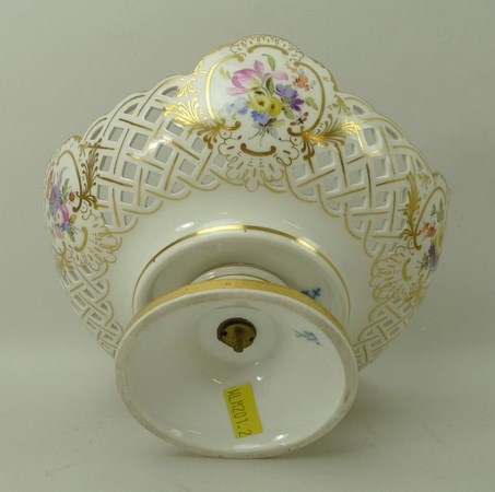 A Meissen pierced basket work fruit bowl, - Image 6 of 6