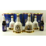 Whisky: a collection of six 75cl Royal commemorative Bells Whisky decanters,