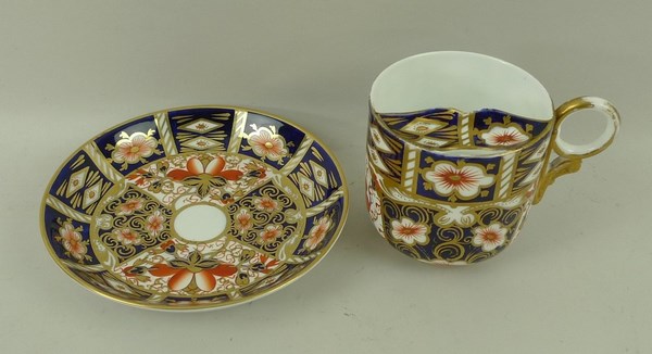 A Royal Crown Derby Imari pattern moustache cup and saucer, both marked to base 2451, - Image 3 of 7
