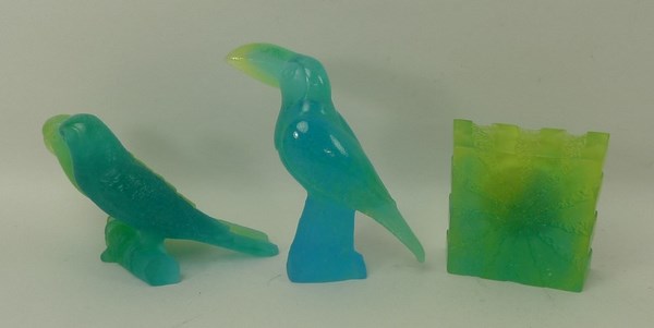 A collection of 20th century Daum, France, pate de verre coloured glass figurines, - Image 2 of 3