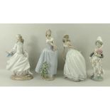 A group of Lladro figurines, comprising The Glass Slipper, 5957, 26cm, Cinderella, 4828, 25cm,