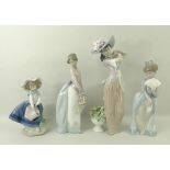A group of Lladro figurines, comprising Paris in Bloom, 6280, 30cm, Constance, 6117, 23.