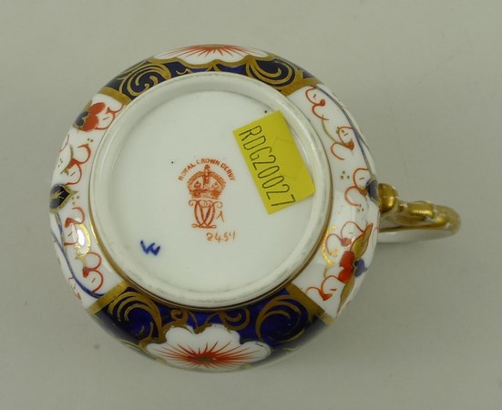 A Royal Crown Derby Imari pattern moustache cup and saucer, both marked to base 2451, - Image 7 of 7