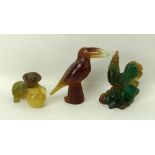 A collection of 20th century Daum, France, pate de verre coloured glass figurines,
