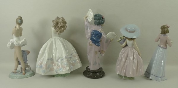 A group of Lladro figurines, comprising Japanese with Fan, 4991, 30cm, A Wish Come True, 7676, 24cm, - Image 2 of 2