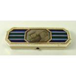 A patch box, ivory with gilt metal mounts, late 18th century,