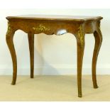 A Victorian burr walnut card table, circa 1870,