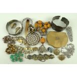 A quantity of vintage and later costume jewellery including a Newey Brothers Ltd bracelet,