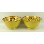 A pair of English porcelain footed slop bowls,