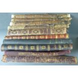 Musical scores: Ten assorted mid 19th century volumes of printed music, folio, half leather bound,