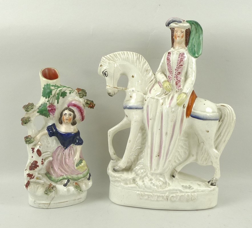 A Victorian Staffordshire figure of an equestrian lady entitled 'Princess', 23cm,