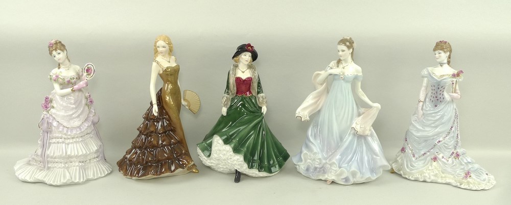 A collection of Royal Worcester figurines, comprising 'Amber' CW694, 'With All My Heart', CW504,