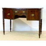 A Regency mahogany bowfront sideboard, circa 1820,