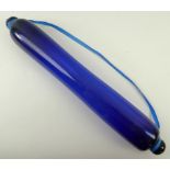 A Bristol Blue glass rolling pin, 43cm long.