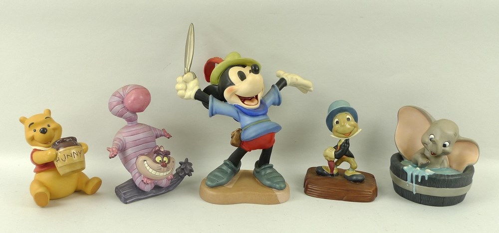 A group of five Walt Disney Classics Collection porcelain figurines,