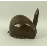 Edouard Marcel Sandoz (Swiss, 1881-1971): an Art Deco style bronze rabbit with one raised ear,