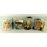 A group of Royal Doulton character jugs comprising 'Dick Turpin', 'Happy John',