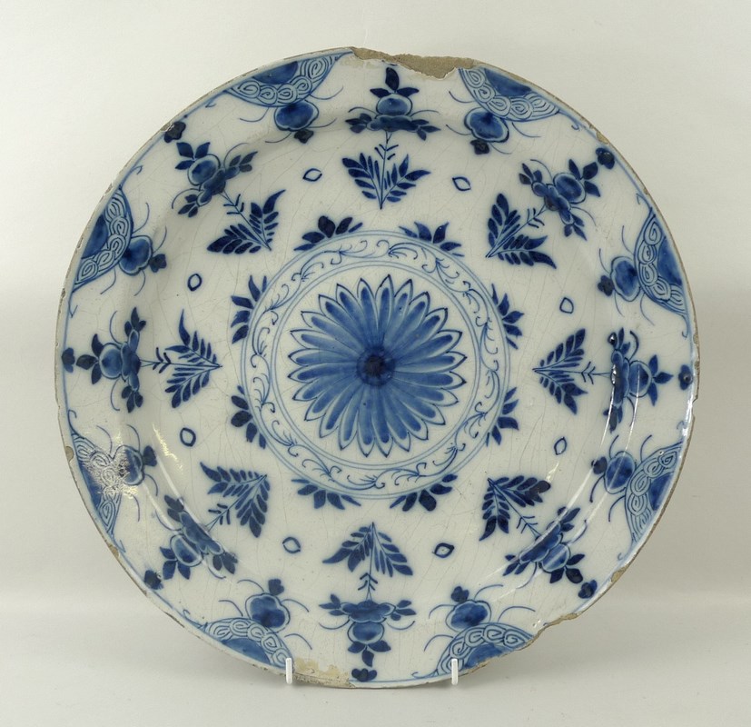 An English Bristol Delftware charger, mid 18th century,