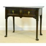 A George I oak lowboy, circa 1720,