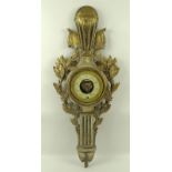 An Italian late 18th century style silvered and giltwood barometer, 20th century,