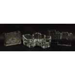 A collection of Scandinavian designer glass comprising a Lindshammar ice bowl designed by Christer