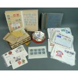 A collection of stamps including a German 1964 mint sheet commemorating 20th July 1944,