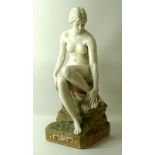 A Royal Dux Bohemia porcelain figure, early 20th century, of a nude young woman,