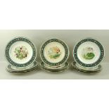 A set of twelve Minton porcelain 'botanical' cabinet plates,