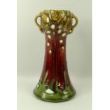 A Minton Secessionist vase, of tapered and gourd design with twin handles,