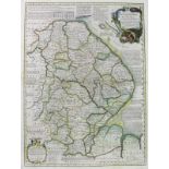 Emmanuel Bowen (1694-1767): Lincolnshire, a map divided into its Wapontakes,