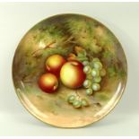 A Royal Worcester cabinet plate, decorated with apples and grapes, signed by Edward Townsend, 23cm.