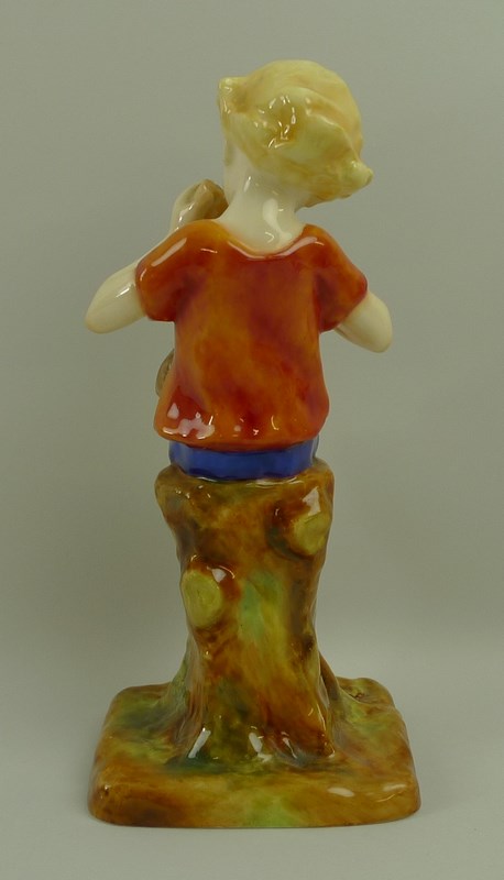 A Royal Worcester figurine of Peter Pan, number 3011, with a red shirt, modelled by F. - Image 3 of 4