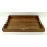 A contemporary walnut and rosewood tray, by David Linley,