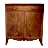 A Regency mahogany and line inlaid linen press,