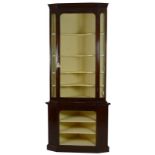 A late Victorian mahogany and brass mounted corner display cabinet,