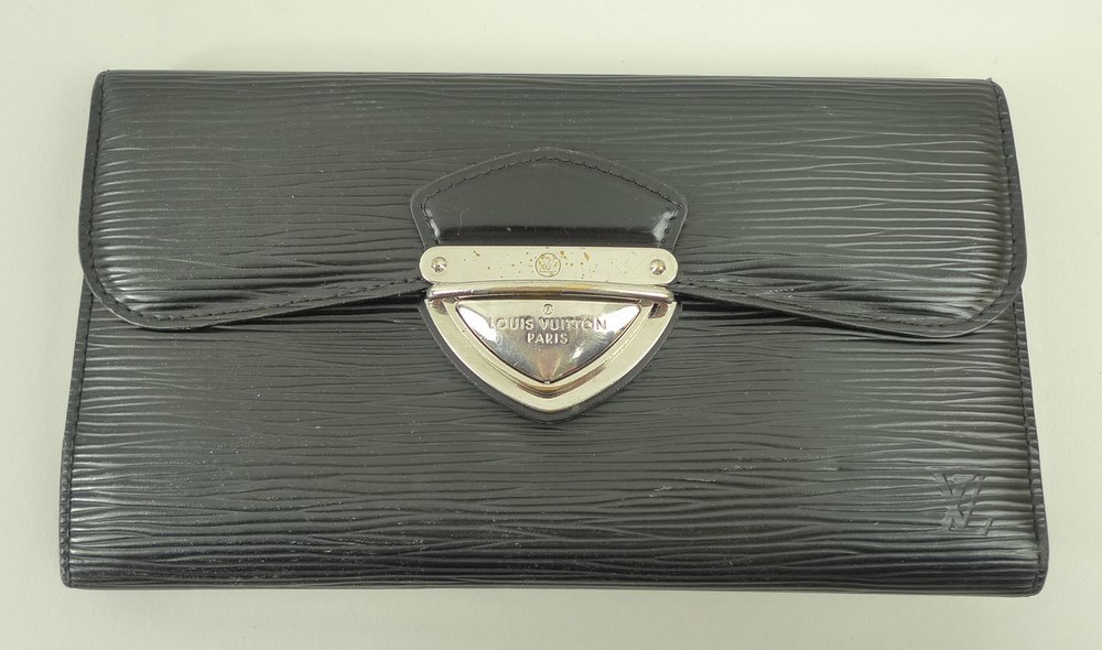 A Louis Vuitton black Epi leather wallet, with grained calf lining, silvered brass lock closure, - Image 2 of 4
