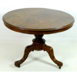 A Victorian mahogany circular tilt top breakfast table,