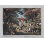 After Samuel Howitt (British, 1756-1822): six fox hunting scenes, hand coloured aquatints,